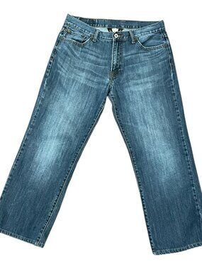 Lucky Brand Short Inseam 32 x 28 Medium Blue Denim Jeans by Gene Montesano